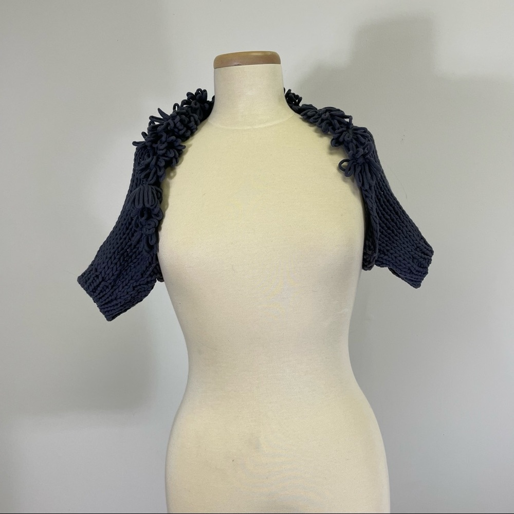 brunello cucinelli woven short sleeve shrug top size S